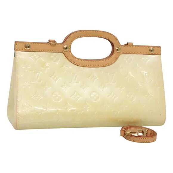 LOUIS VUITTON Monogram Vernis Roxbury Drive Hand Bag Perle M91374 LV Auth 127528 - Picture 1 of 15